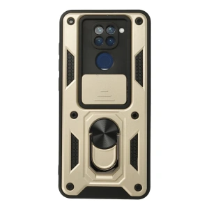 Xiaomi Redmi Note 9 Kılıf Pars Lens Yüzüklü Silikon - Gold