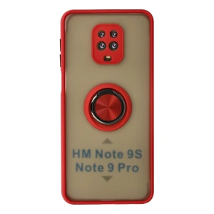 Xiaomi Redmi Note 9 Pro Kılıf Montreal Yüzüklü Silikon Kapak - Kırmızı