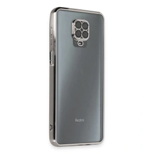 Xiaomi Redmi Note 9 Pro Kılıf Razer Lensli Silikon - Gümüş