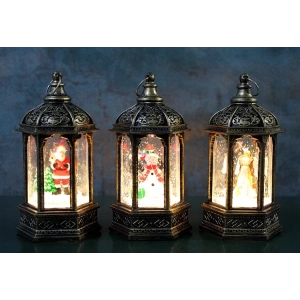 Yılbaşı Temalı Işıklı Kar Küresi Alk3219