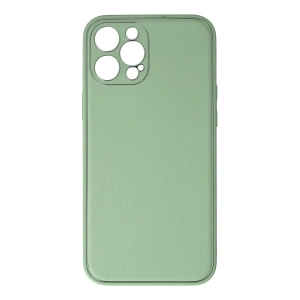 İphone 12 Pro Kılıf Coco Deri Silikon Kapak - Açık Yeşil
