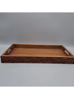 KIRMIZI VE MAVİ RÖLYEF SOLID TEPSİ