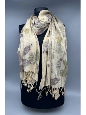 EL DOKUMA BARIŞ İPEK ECOPRİNT ŞAL FULAR