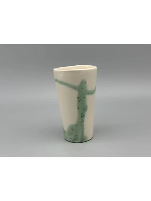 BARDAK 2 TANE AÇIK YEŞİL, 2 TANE GRİ, 2 TANE MAVİ DESENLİ SERAMİK EL YAPIMI