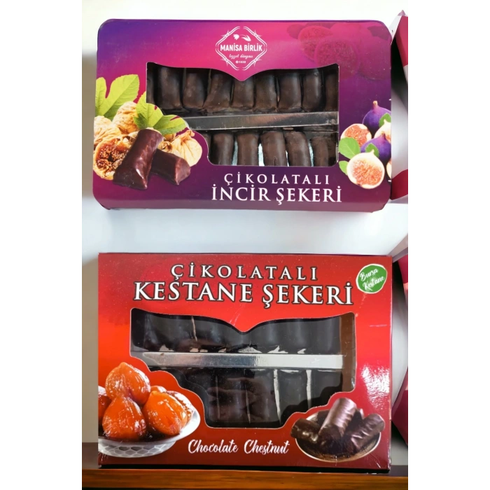 Çikolatalı İncir Şekeri 250 Gr + Çikolatalı Kestane Şekeri 250 Gr