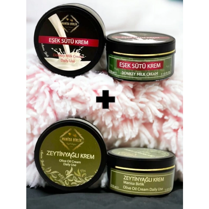 Eşşek Sütlü Krem + Zeytinyağlı Krem 2li set