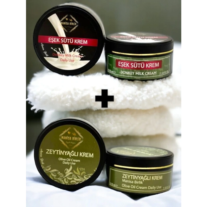 Eşşek Sütlü Krem + Zeytinyağlı Krem 2li set