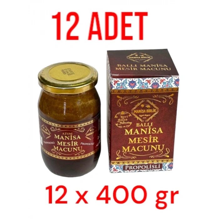 MANİSA ATOM MESİR MACUNU 12 Lİ SET (12 Kavanoz)