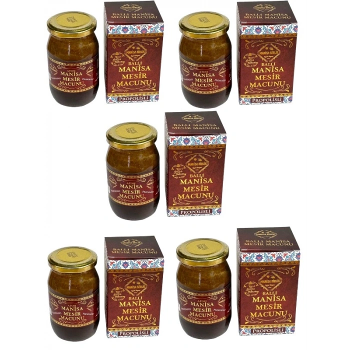 MANİSA ATOM MESİR MACUNU 5 Lİ SET (5 Kavanoz)