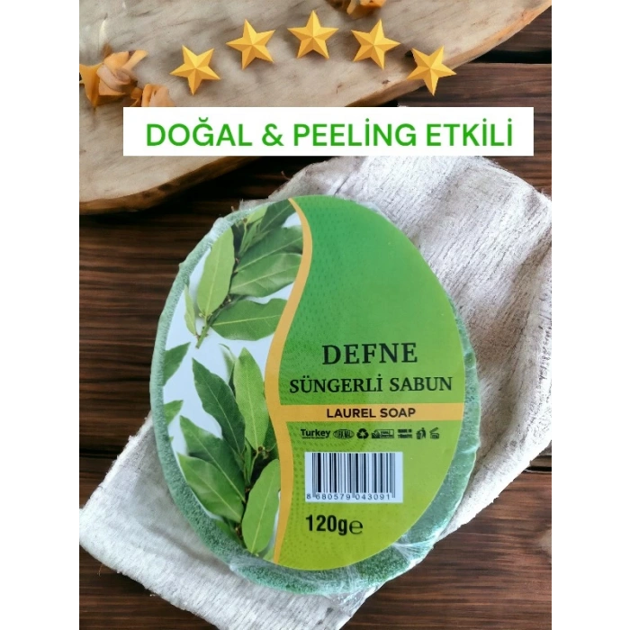 Süngerli Doğal Sabun Defne 120 Gr 1 adet