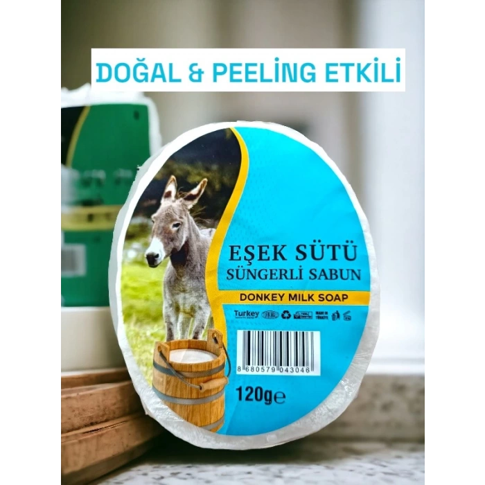 Süngerli Doğal Sabun Eşek Sütlü 120 Gr 1 adet