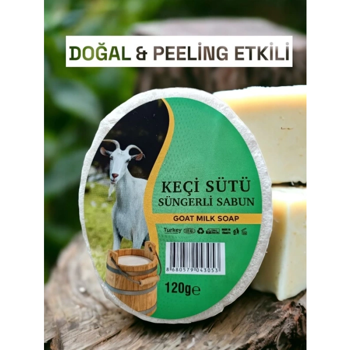 Süngerli Doğal Sabun Keçi Sütlü 120 Gr 1 adet