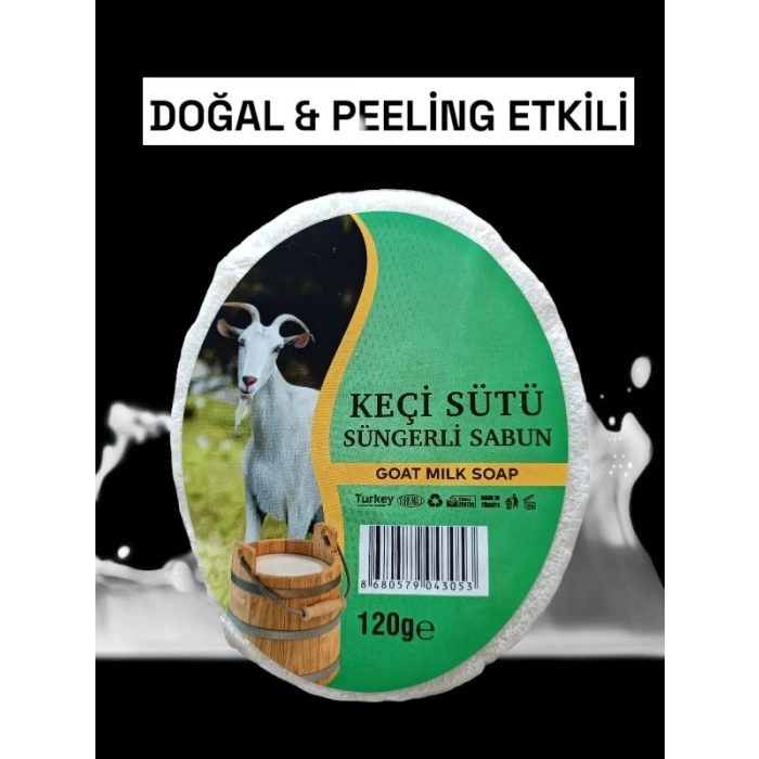 Süngerli Doğal Sabun Keçi Sütlü 120 Gr 1 adet