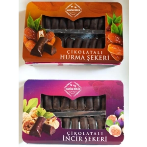 Çikolatalı Hurma Şekeri 250 Gr + Çikolatalı İncir Şekeri 250 Gr