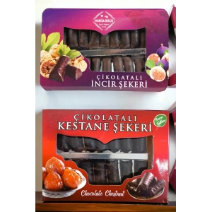 Çikolatalı İncir Şekeri 250 Gr + Çikolatalı Kestane Şekeri 250 Gr