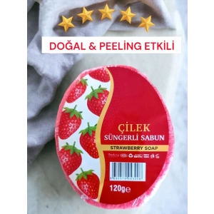 Süngerli Doğal Sabun Çilek 120 Gr 1 adet