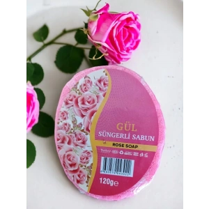 Süngerli Doğal Sabun Gül Özlü 120 Gr 1 adet