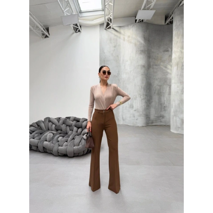 230 Gr Poly Viscose Full Lycra İspanyol Paça Pantolon