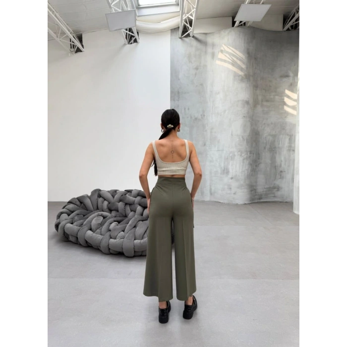 230 Gr Poly Viscose Full Lycra Metal Toka Aksesuarli Pantolon