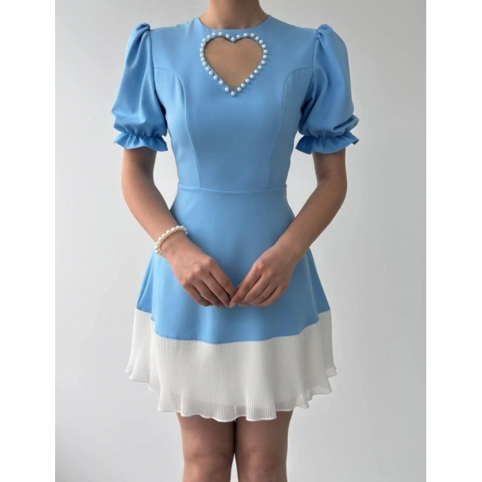 afe Kalp Detaylı Elbise