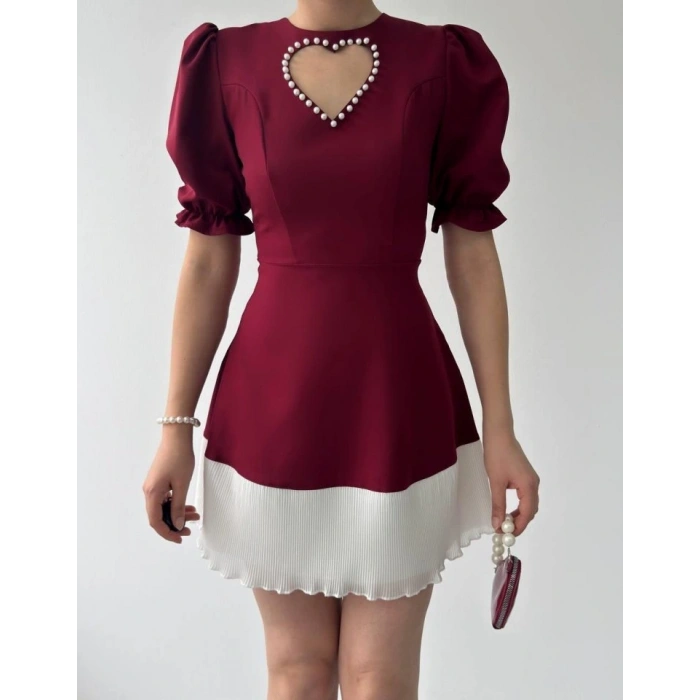 afe Kalp Detaylı Elbise