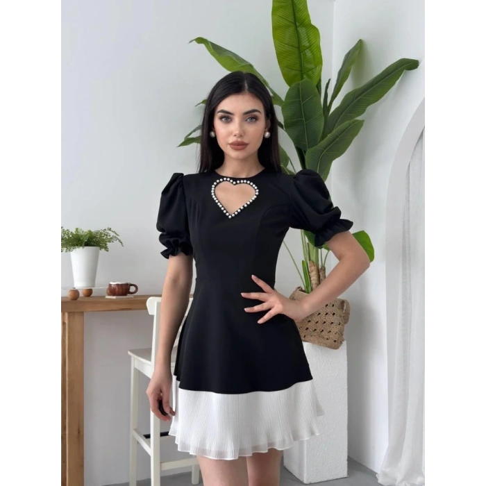 afe Kalp Detaylı Elbise