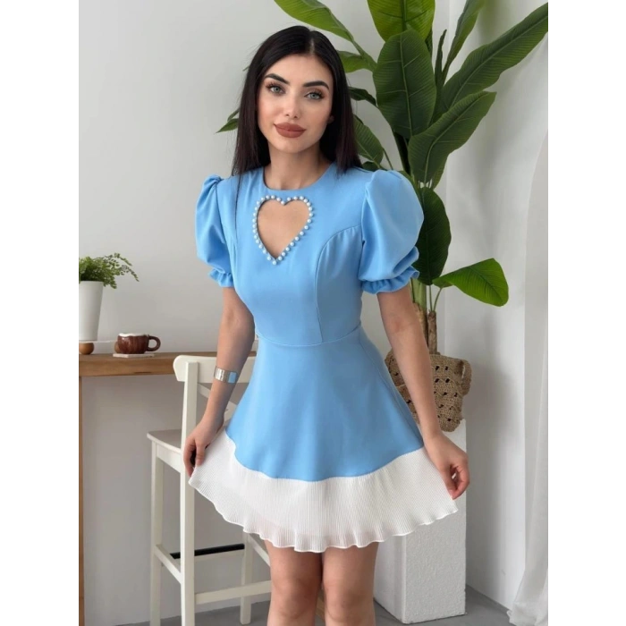 afe Kalp Detaylı Elbise