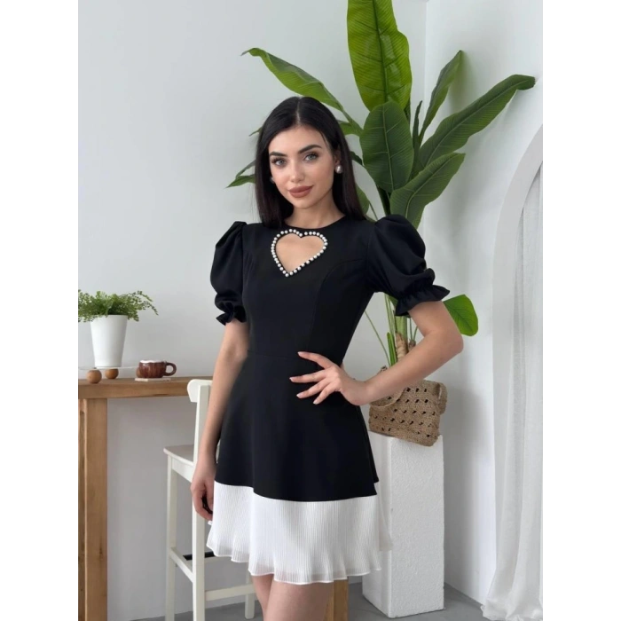 afe Kalp Detaylı Elbise