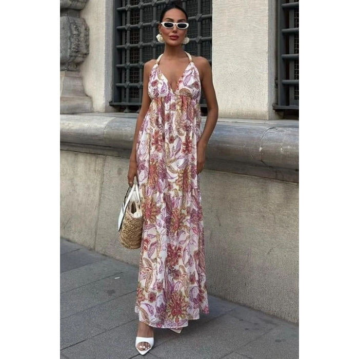 Amelia ırt Dekolteli Şifon Elbise 2614