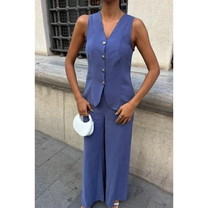 Arkası Bağcıklı Yelek Plazza Pantolon odal Takım 1020208