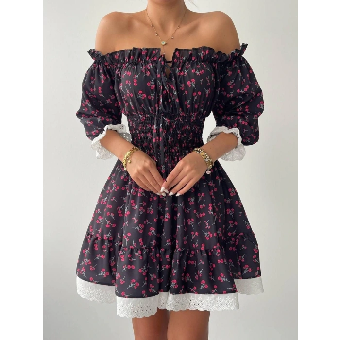 arne Beli Lastikli ini Elbise