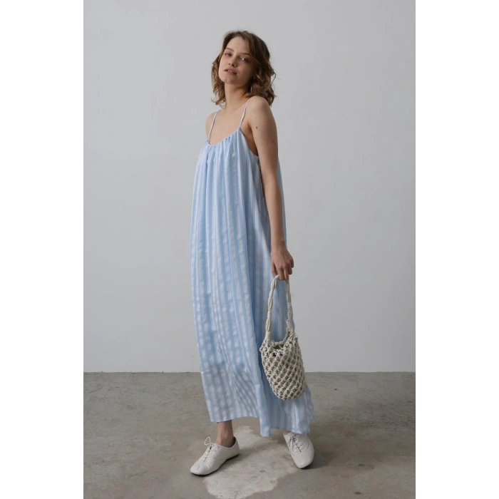 Askılı Çizgi Desen Elbise  Bebe avisi