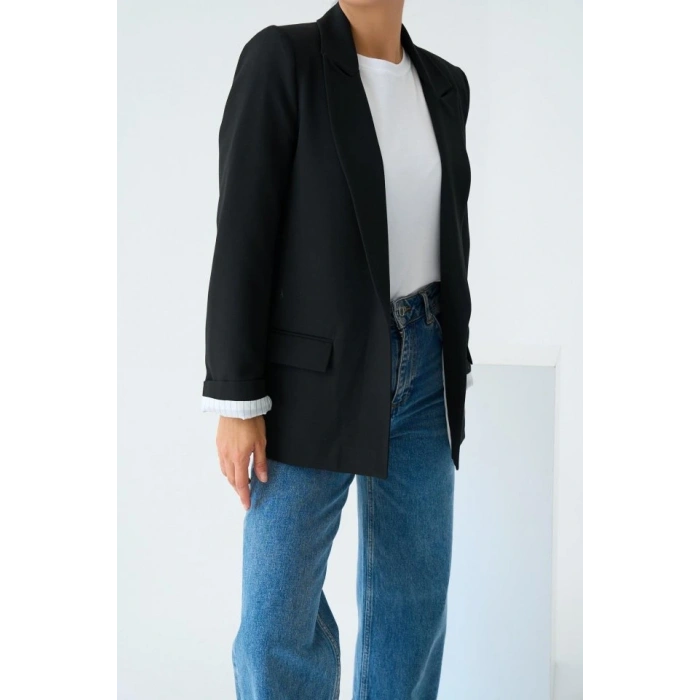 Astarı Çizgili Ceket  iyah