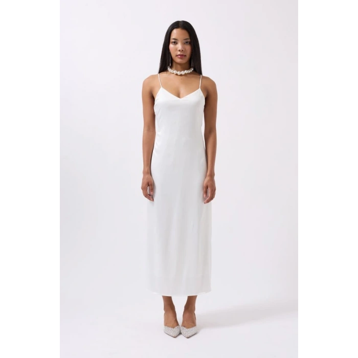 Saten İnce Asklı Elbise