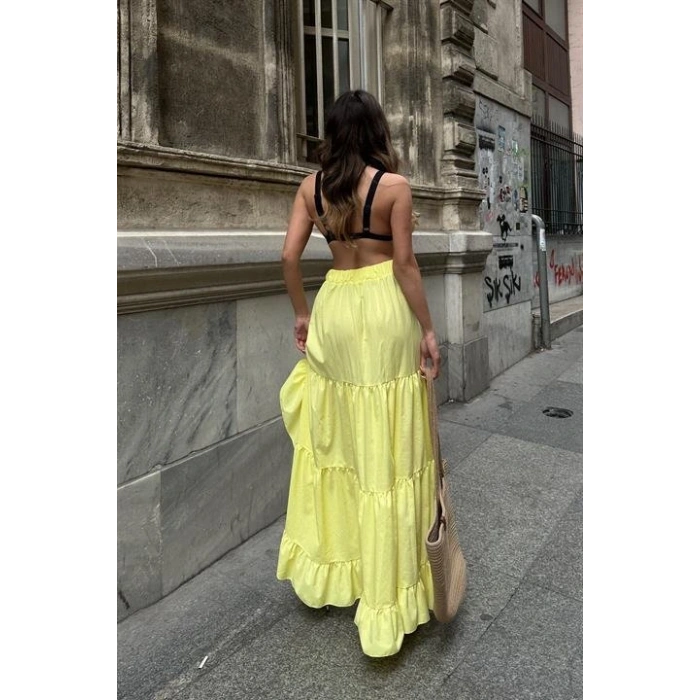 Audrey Fıfrlı Yırtmaç Detay Etek 4037