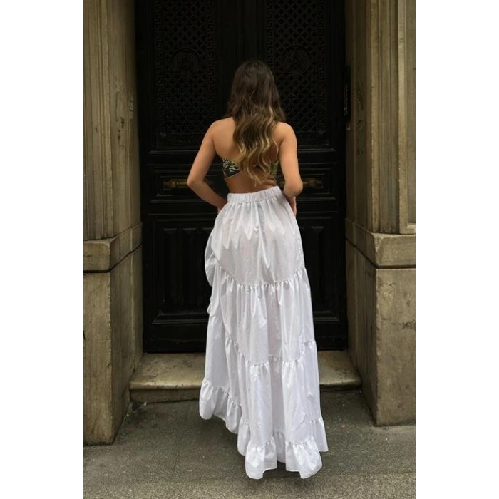 Audrey Fıfrlı Yırtmaç Detay Etek 4037