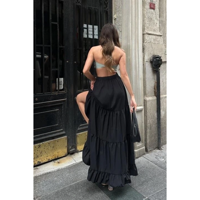 Audrey Fıfrlı Yırtmaç Detay Etek 4037