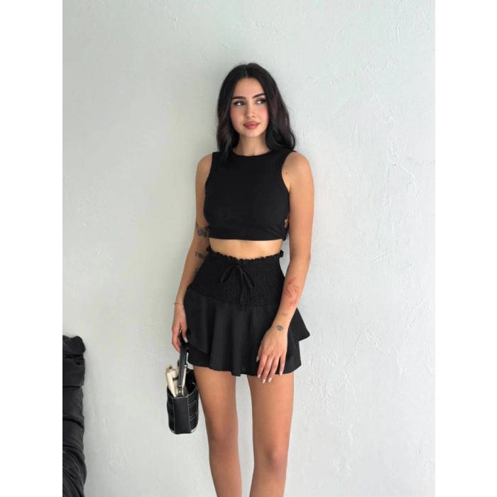 Ayrobin Şortlu Etek  iyah