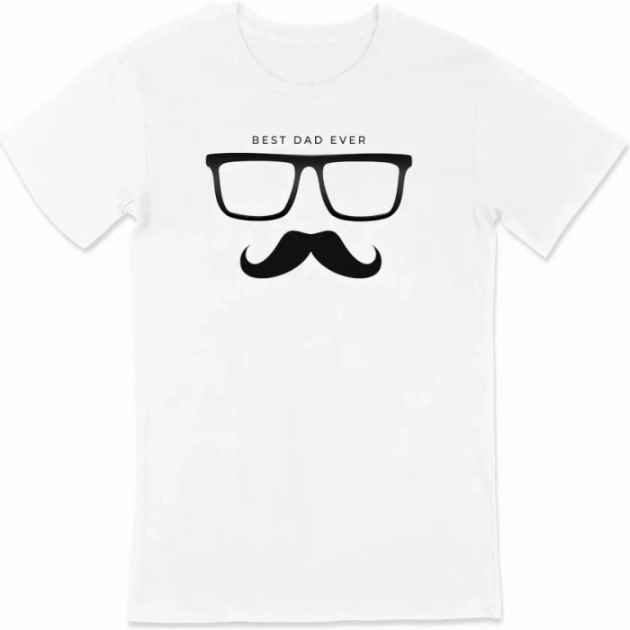 Babalar Günü Hediye Baba Temalı Baskılı Oversize Bisiklet Yaka Tshirt  Beyaz