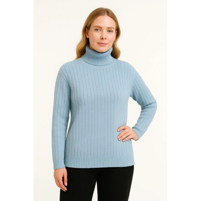 Balıkcı Yaka Bağazlı Triko Kazak Pamuklu Kalın Fitilli Dokuma  Bebek avisi