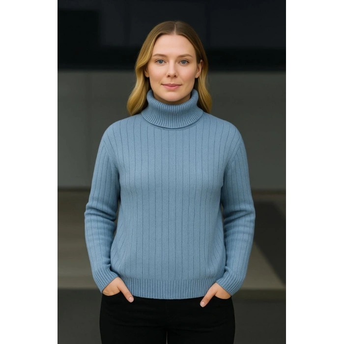 Balıkcı Yaka Bağazlı Triko Kazak Pamuklu Kalın Fitilli Dokuma  Bebek avisi