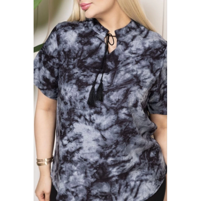 Bebe Yaka Püskül Detaylı Bluz Desenli