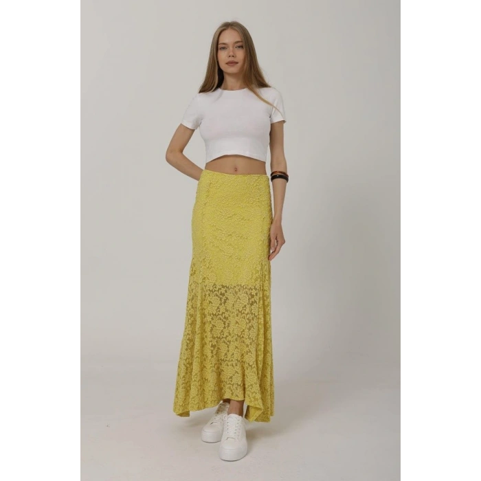 Bel Lastikli Dantel Etek  arı
