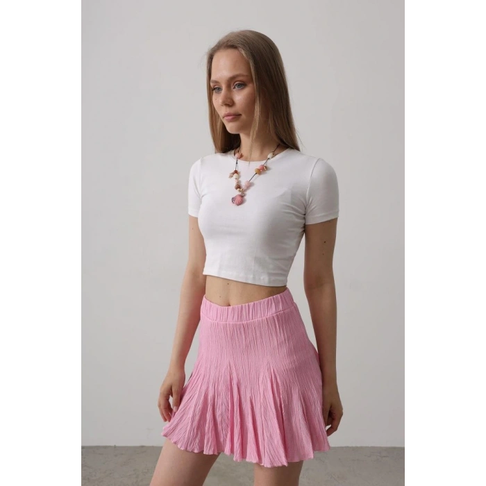 Beli astikli ini Etek  Pembe