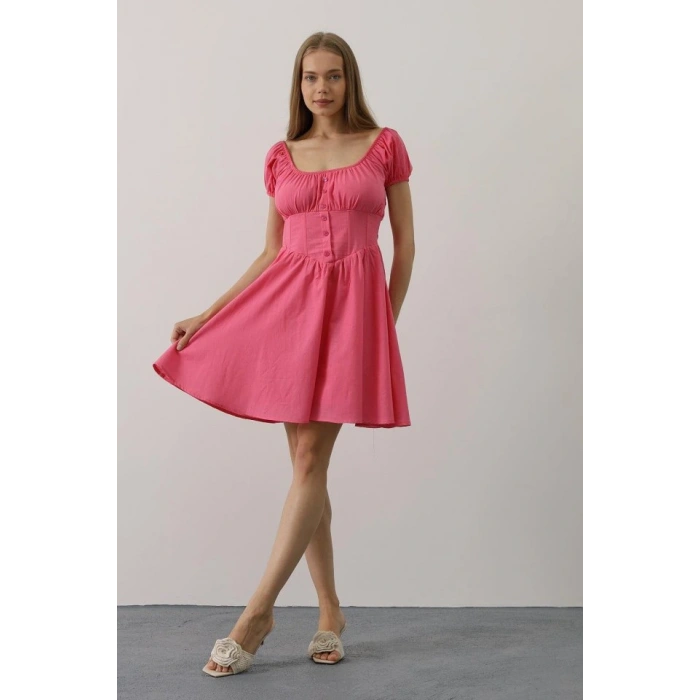 Beli Korseli ini Elbise  Fuşya