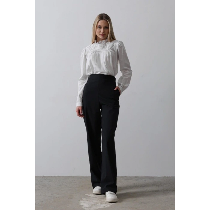 Beli Yarım astikli Palazzo Pantolon  acivert