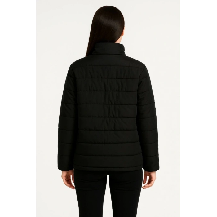 Bomber ont Ceket – u İtici Kumaş, Kapitone Astarlı, Fermuarlı, Kışlık  iyah