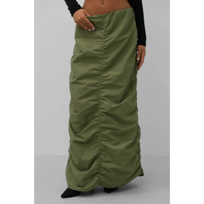 Büzgü Detay Maxi Etek