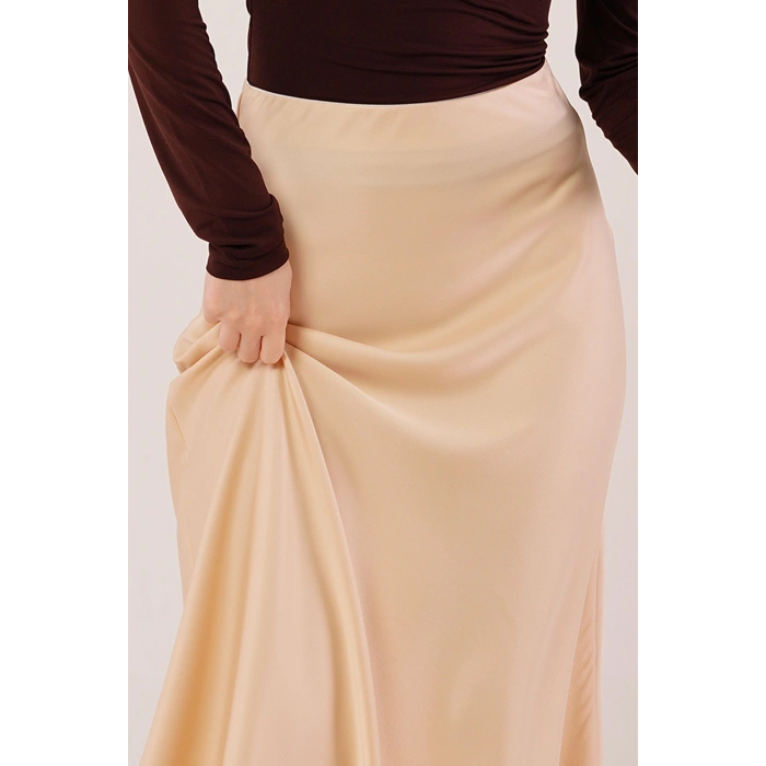 Çan Kesim Midi Krem aten Etek