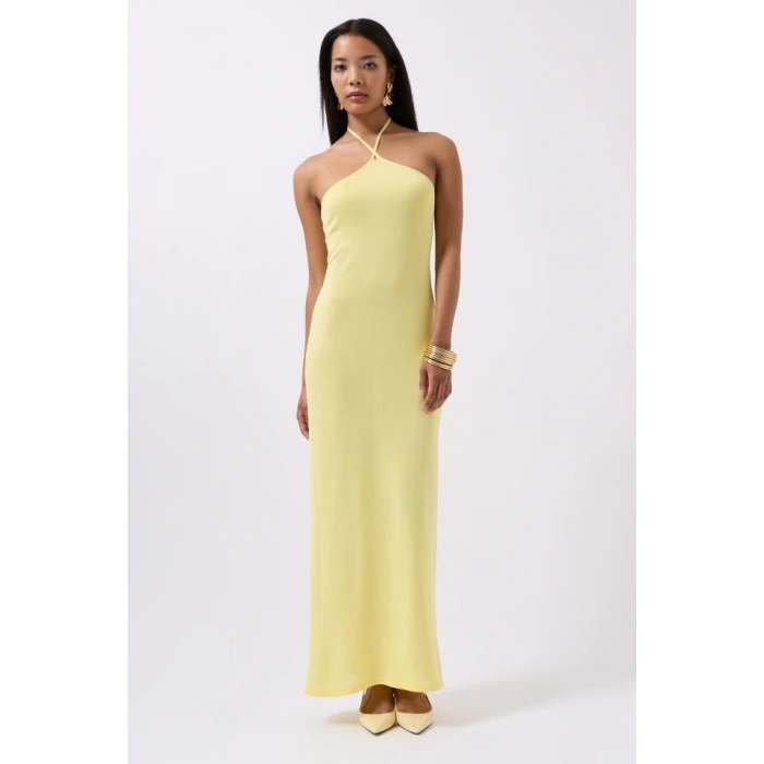 Çapraz Askılı Maxi Elbise